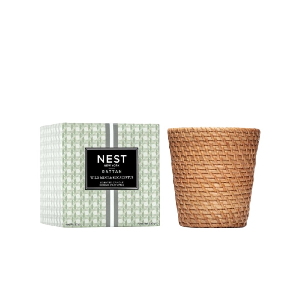 NEST Wild Mint & Eucalyptus Rattan Classic Candle